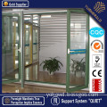 As 2047 standard double glazing partition wall aluminum wooden folding door